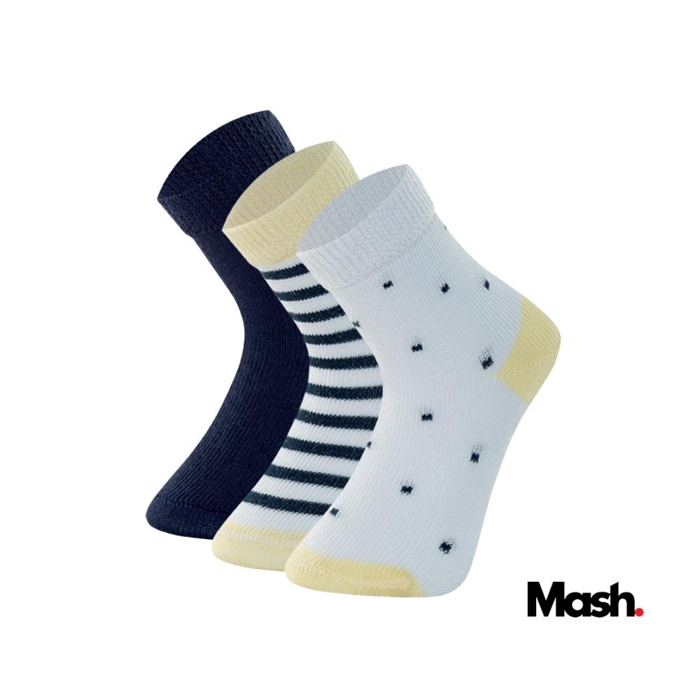 Kit Com 3 Pares Meias Mash Kids Baby Cano Medio Infantil Algodao Original