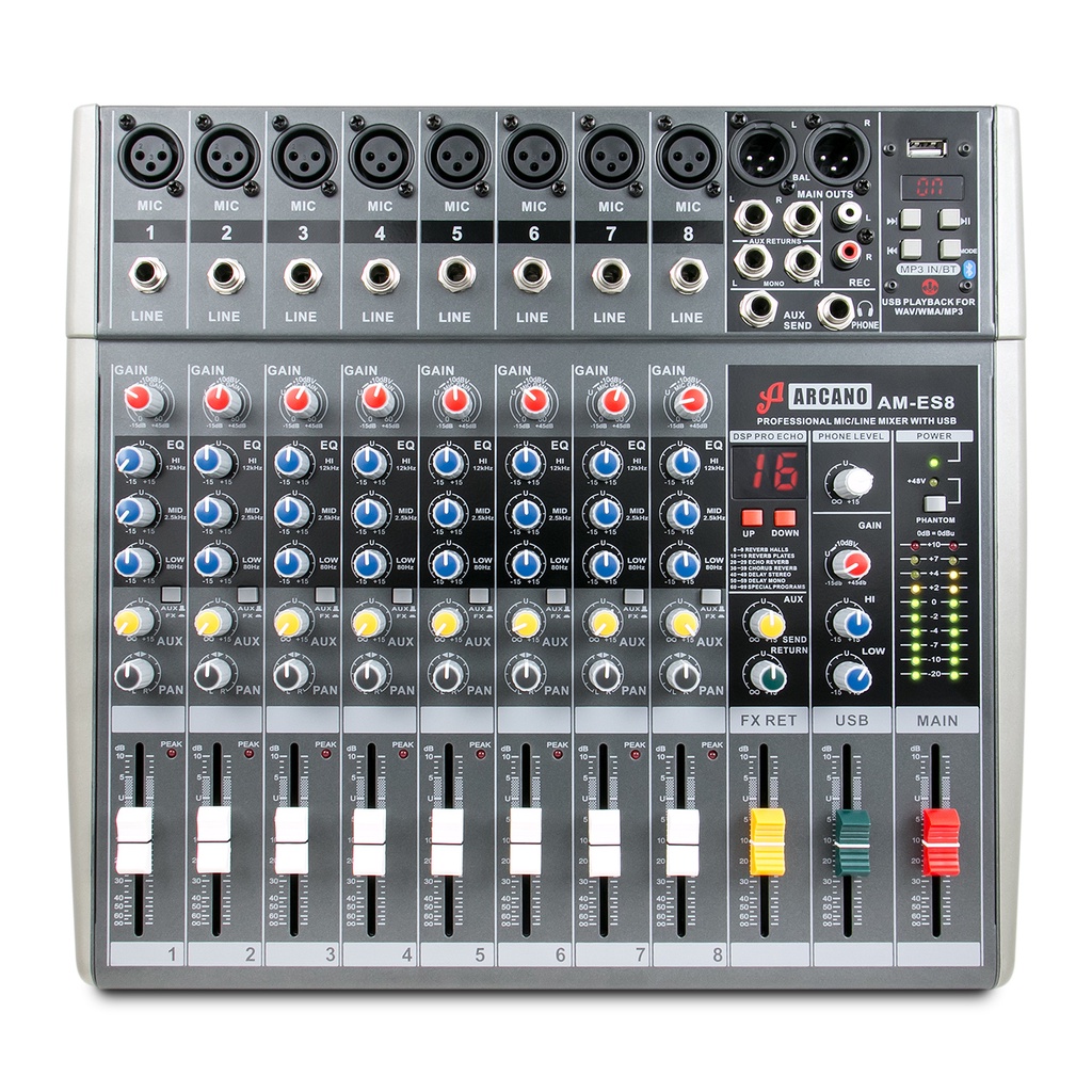 AM-ES8 Mesa de som e interface USB Arcano