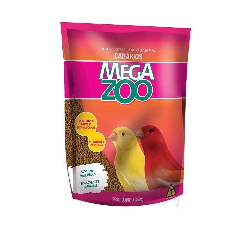 Ração Extrusada Super Premium Para Canários 350g - Megazoo em Oferta na Shopee