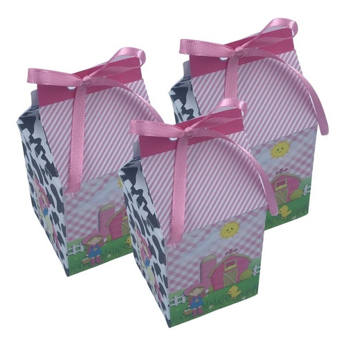Kit 30 Caixinha Milk Fazendinha para Festa Infantil Lembrancinha