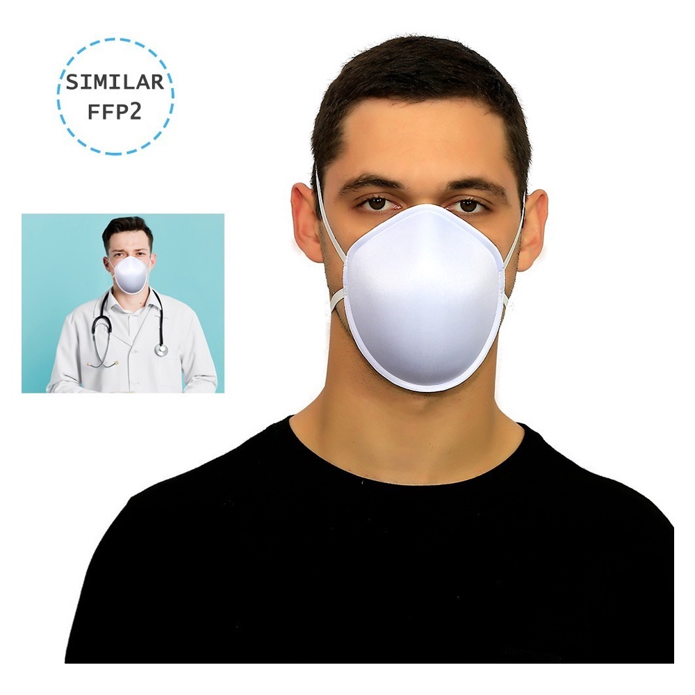 Máscara Serviços Gerais Anatômica Proteção Facial Embalagem Individual Branca