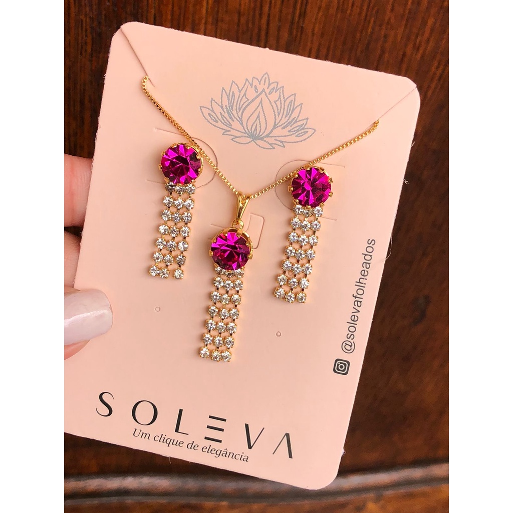 Conjunto De Pedraria Princess Coloridos Brilhantes