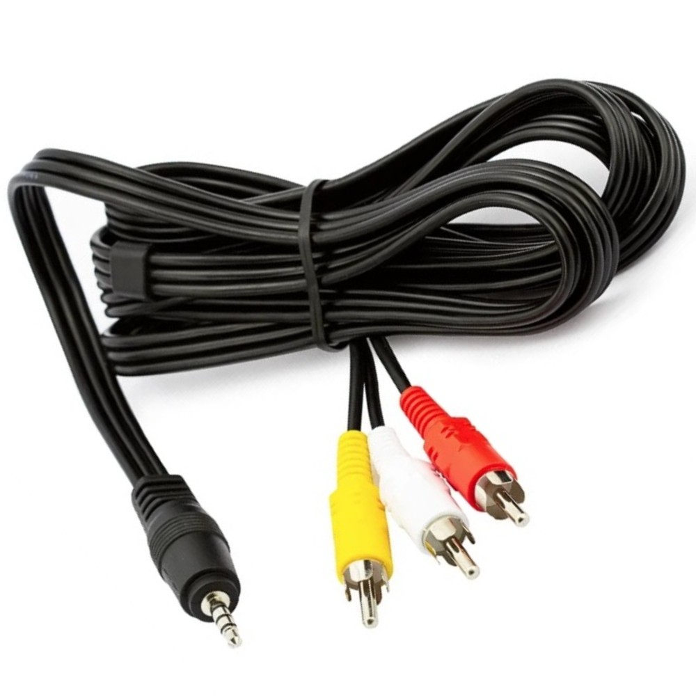 Cabo P3 X 3 Rca Áudio Auxiliar Estereo 1,5 Metros Para Celulares, Tv's, Caixas de Som, Home Theater