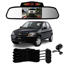 Sensor De Ré + Espelho Camera Ré Chevrolet Celta Preto
