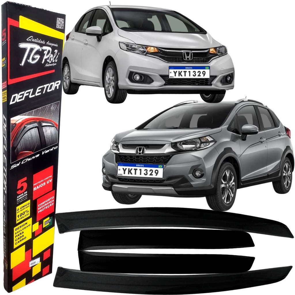 Calha De Chuva Defletor Tg Poli Honda Fit 2015 2016 2017 2018 2019 2020 2021 Honda WRV 2017 2018 2019 2020 2021