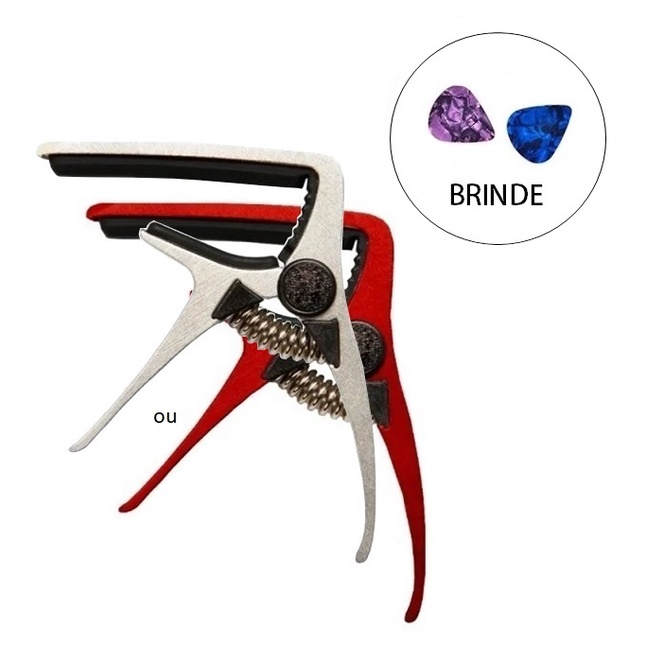 Capotraste Braçadeira Pestana Para Ukulele Soprano Concert Tenor Namaste + 2 Palhetas