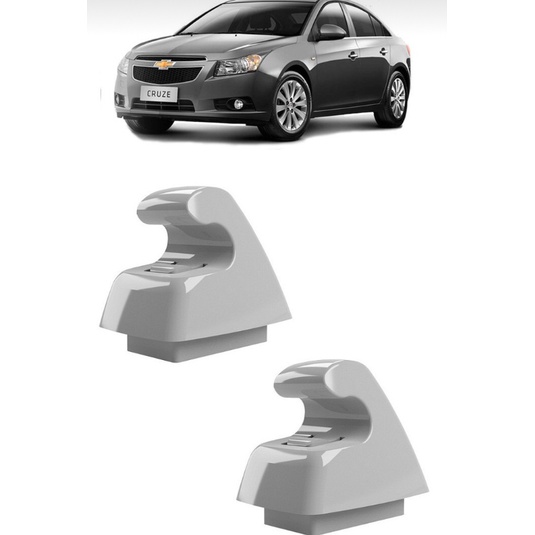 Grampo Suporte do Quebra-Sol Cinza Claro GM Agile Cobalt Cruze Montana Tracker Par