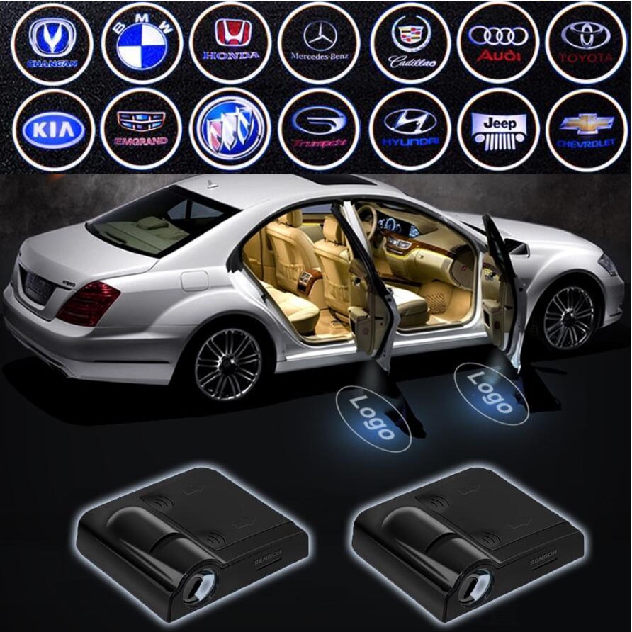 2 Pcs Universal Sem Fio LED Luz Da Porta Do Carro Logotipo Projetor De Laser Fantasma Sombra Noite Luzes Decorativas Acessórios Interiores Novo