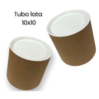 Tubo Lata 10x10 p/ personalizar  Tampa Branca, 5 unidades em Oferta na Shopee