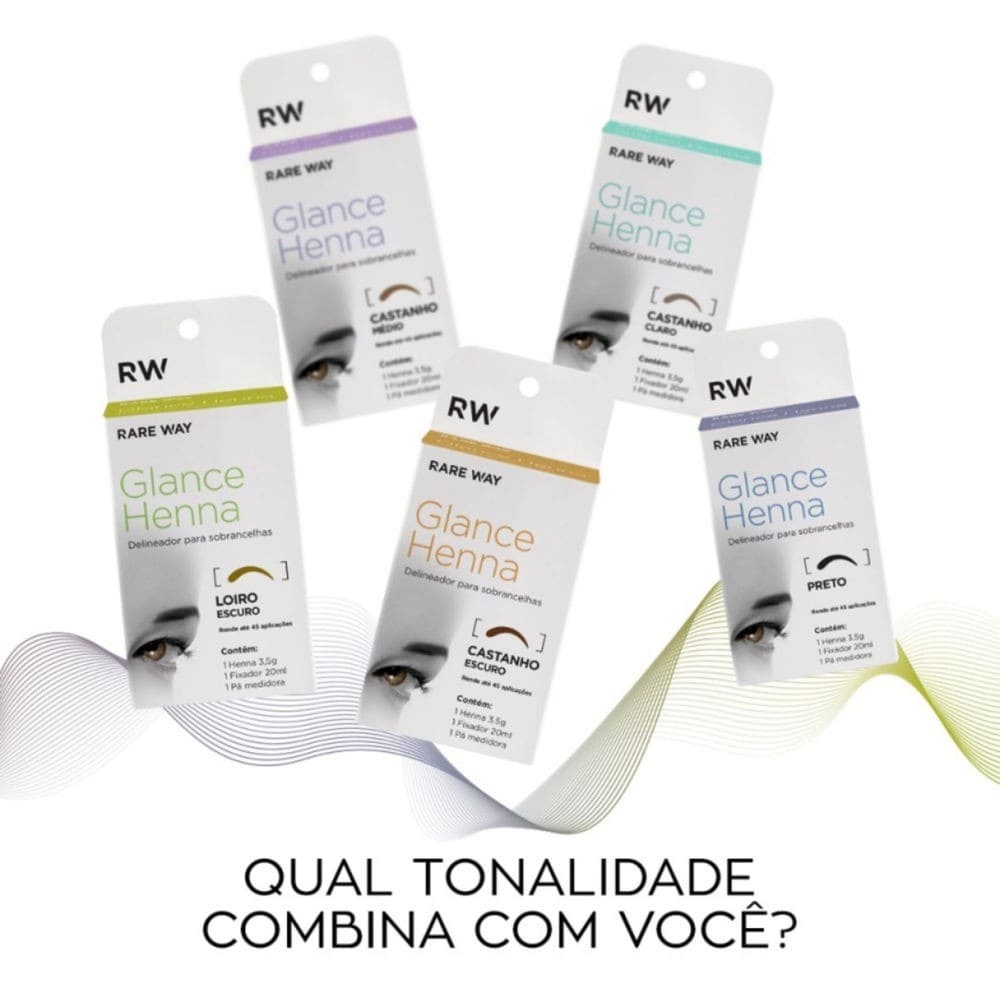 Henna Para Sobrancelhas Rareway  3,5g Todas as Cores - Glance em Oferta na Shopee