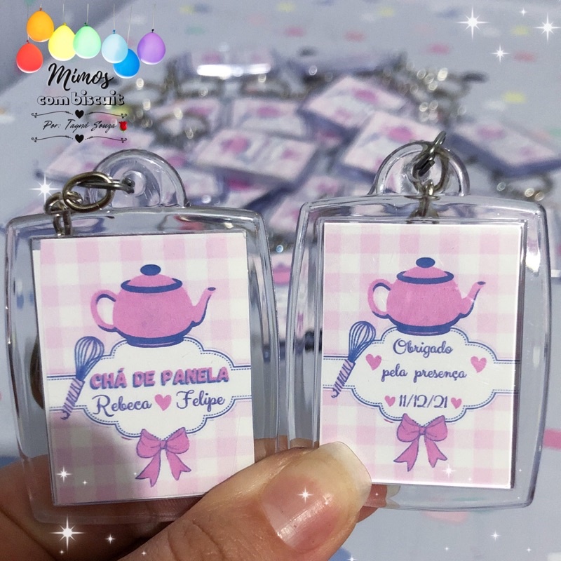 chaveiro personalizado em acrilico , lembrancinha chá de panela cozinha, aniversário infantil, chá de bebê