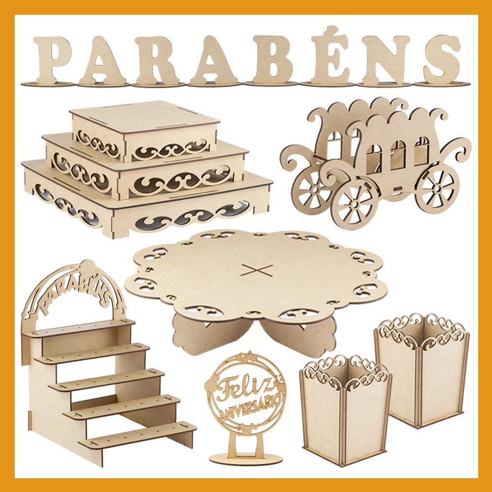 Kit Festa Provençal Arabesco Decoração Mesa suporte bolo doces piruliteiro cachepot carruagem em Oferta na Shopee