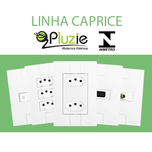 Interruptor e Tomada Pluzie linha Caprice modular 4x2
