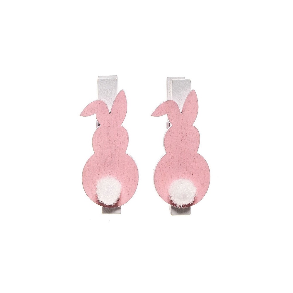Prendedor de Páscoa Coelho Rosa - 6 unidades - Cromus - Rizzo Embalagens