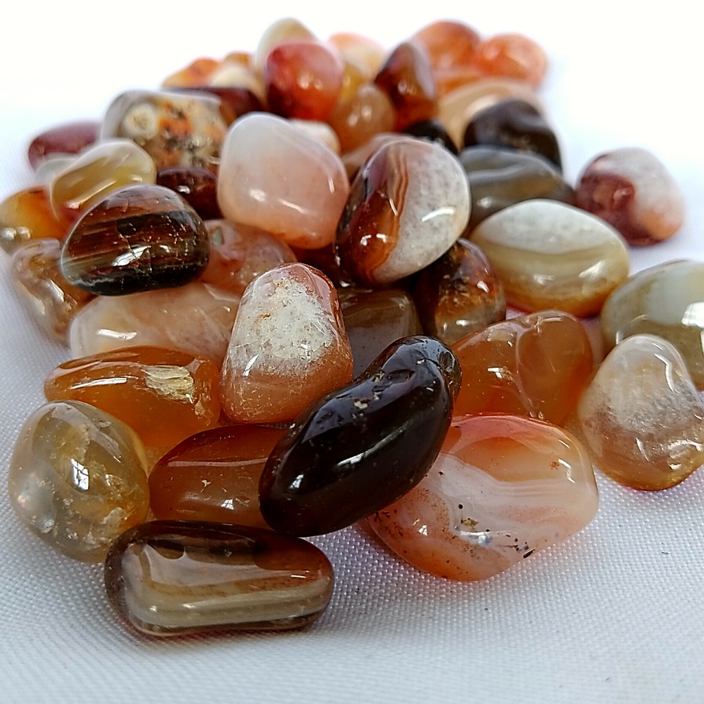 Pedra Ágata do Fogo Rolada 2cm Natural Vitalidade Força Pessoal Proteção Energética