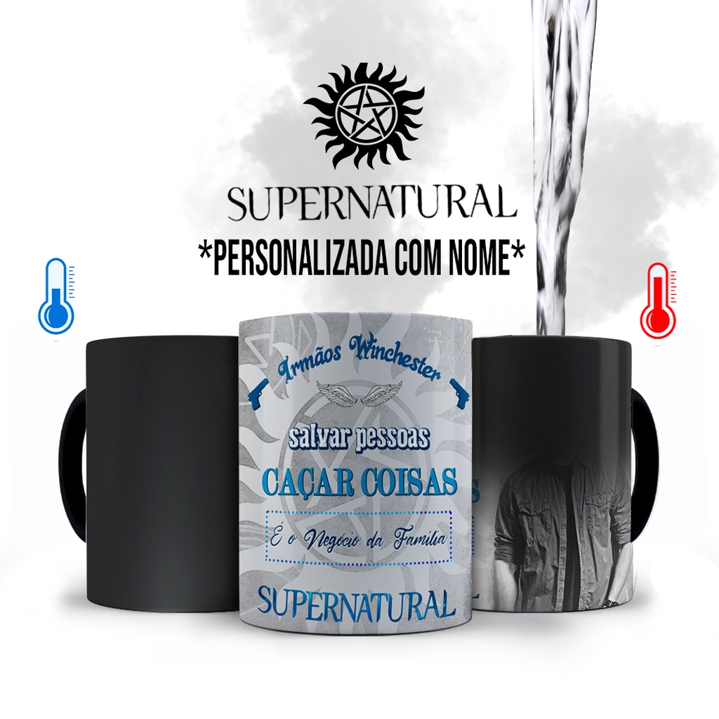 Caneca Série Supernatural Dean winchester e Sam winchester com Nome Personalizado