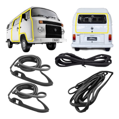 Kit Completo Borrachas Da Porta Kombi Carat 1998 A 2013 em Oferta na Shopee