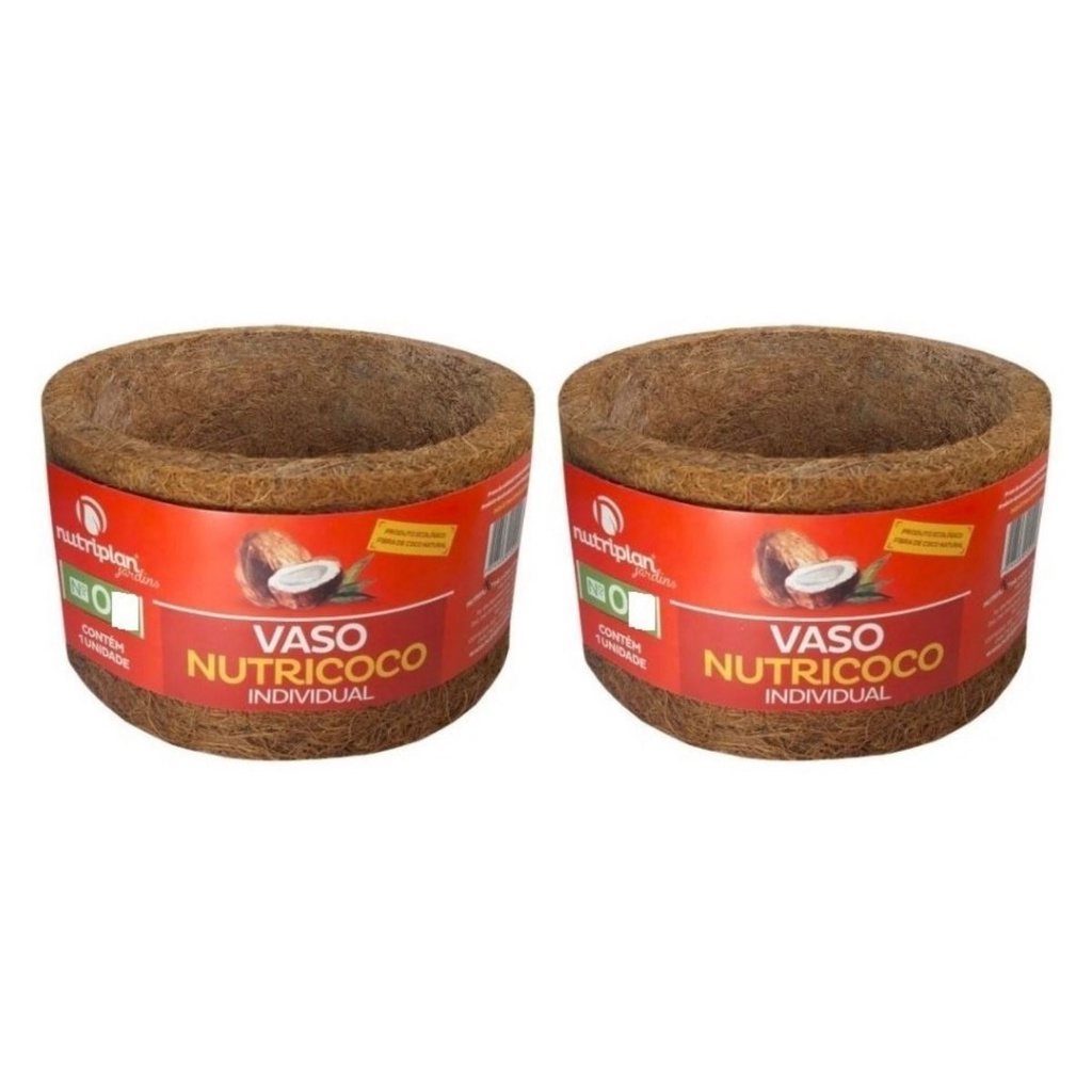 Kit 2 Vaso Vasinho De Fibra De Coco Individual 01 Nutricoco Barato P/ Orquídea, Bromélia - Nutriplan