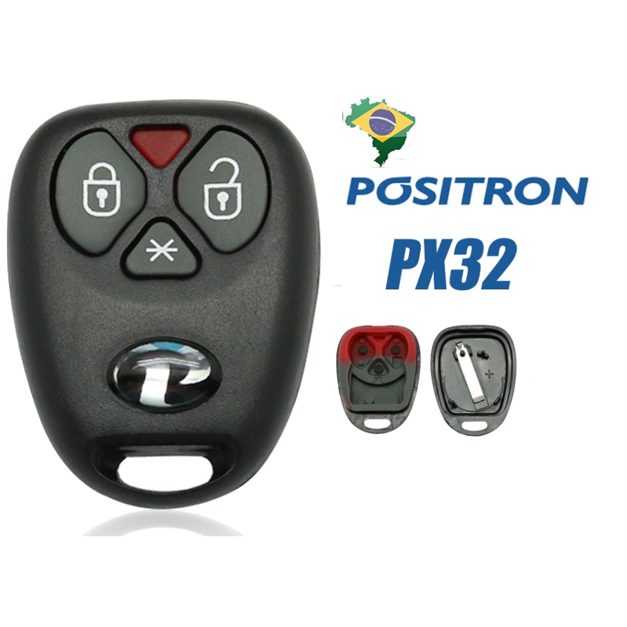 Carcaça Case Capa Para Controle Alarme Automotivo Positron Px32 3 Botões Ou  4 Botões Px40