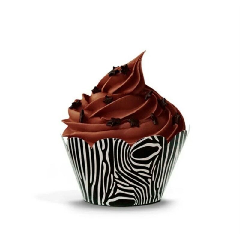 Wrapper Saia Cupcake Bolinho Decorada Selva Safari Zebra 20 unidades