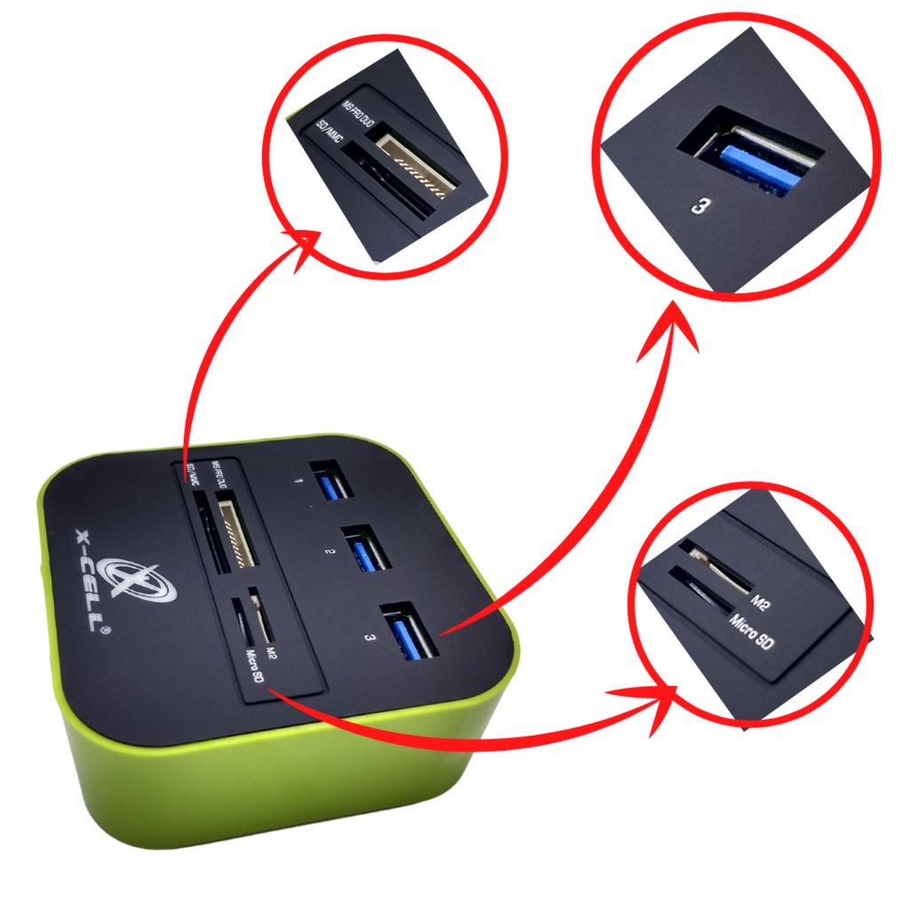 Leitor de Cartão de Memória SD Pro Duo MMC MSD Hub 3 Portas Pen Drive Mouse Teclado Carrega Celular