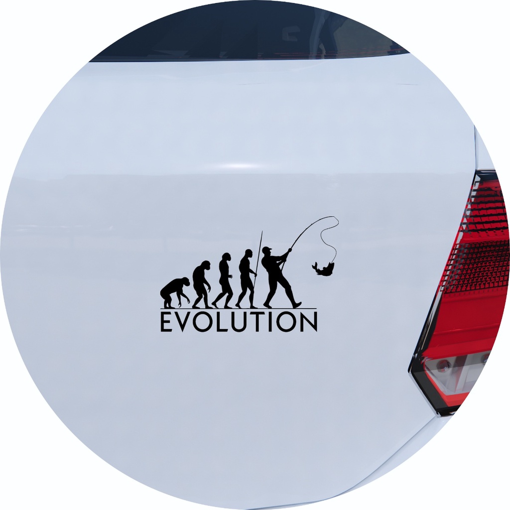 Adesivo de Carro Evolução Do Pescador - Pesca Esportiva