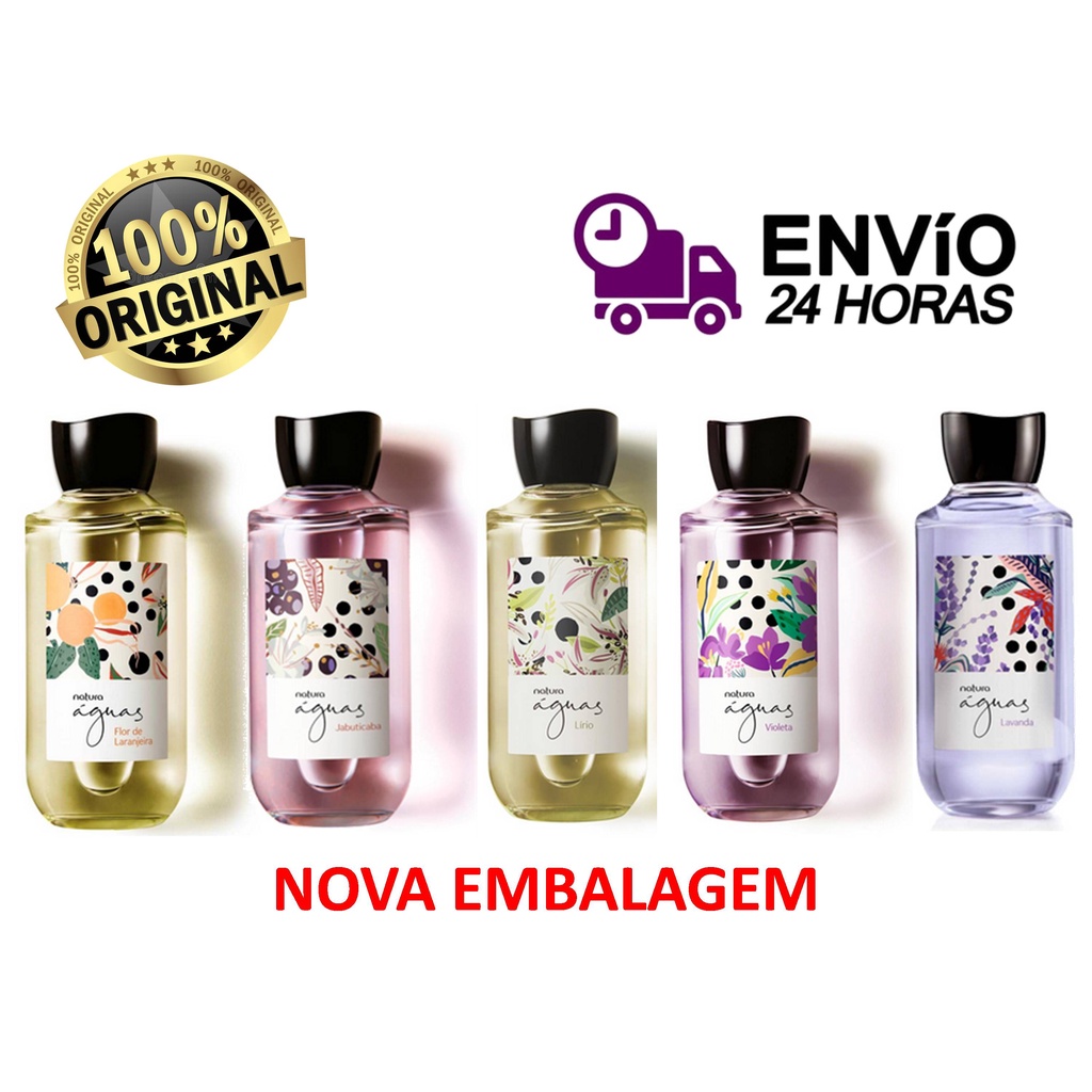 Colônia Aguas Da Natura jabuticaba,lírios,flor de laranjeira e violetas. |  Shopee Brasil