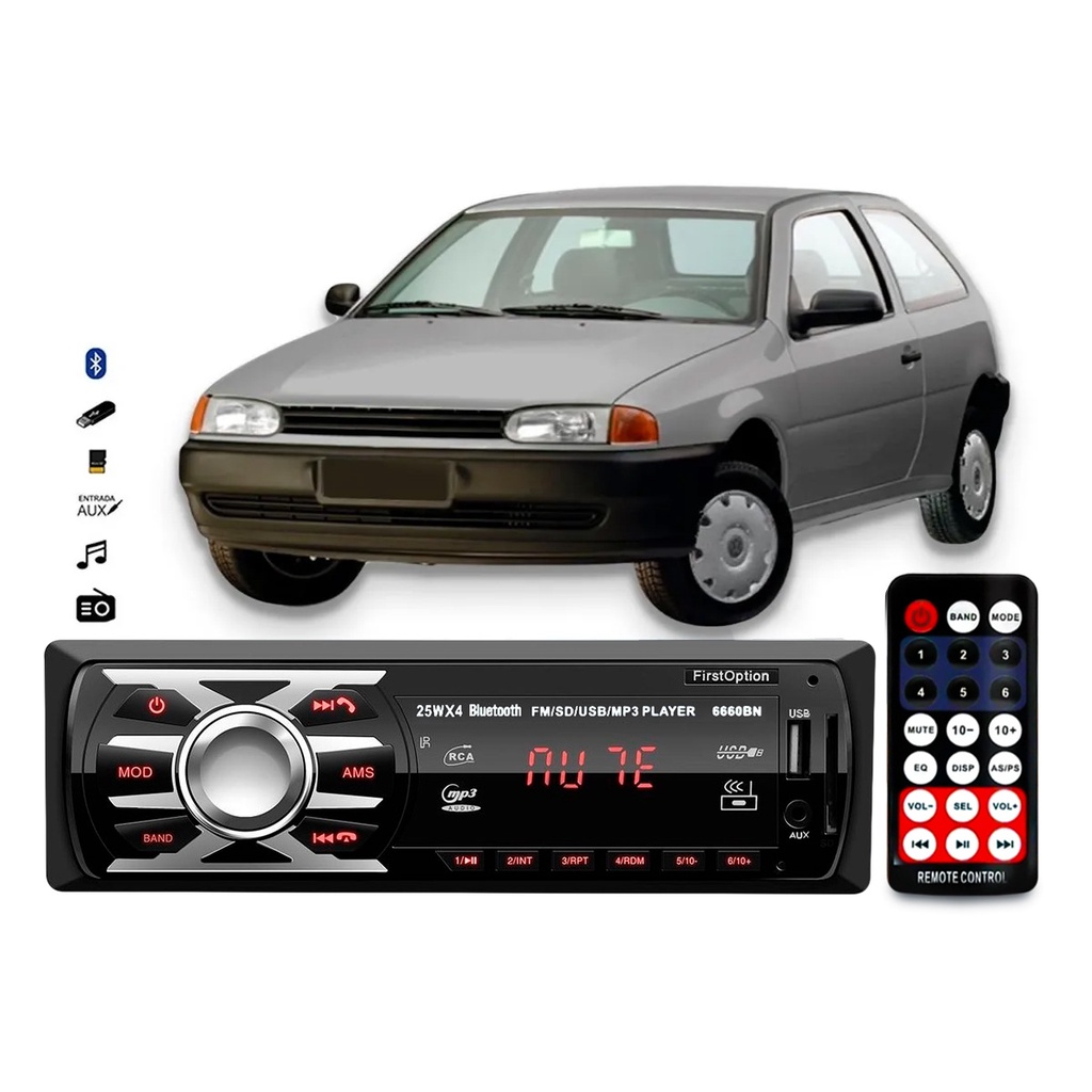 Aparelho De Som Mp3 Vw Gol G2 Bluetooth Pendrive Rádio