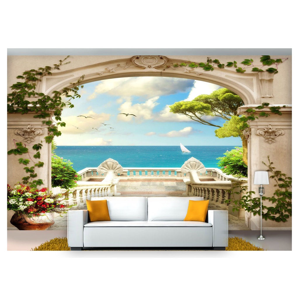 papel de parede Paisagem Digital varanda 3D 7,5m² DAV52