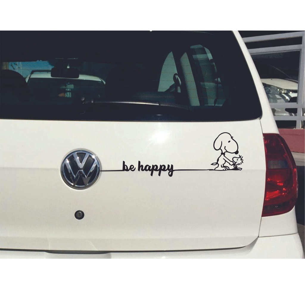 Adesivo Be Happy Snoopy para carro Lindo adesivo seja feliz