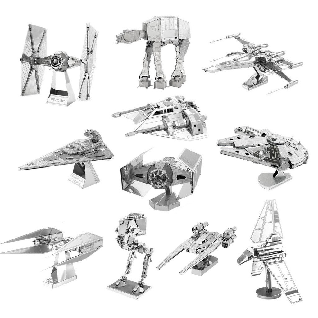 QuebraCabeça 3D Miniaturas De Metal Para Montar Star Wars Naves e