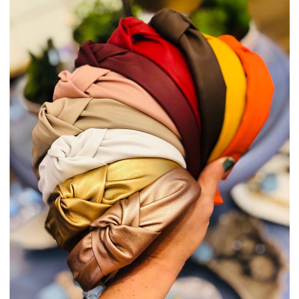 Tiara Nó Turbante Arco Arquinho Larga  Luxo - Queima de estoque