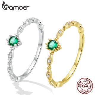 Bamoer Anel Feminino Vintage De Prata 925 Para Mulheres/Joias/Acessórios De Presente De Erva Daninha