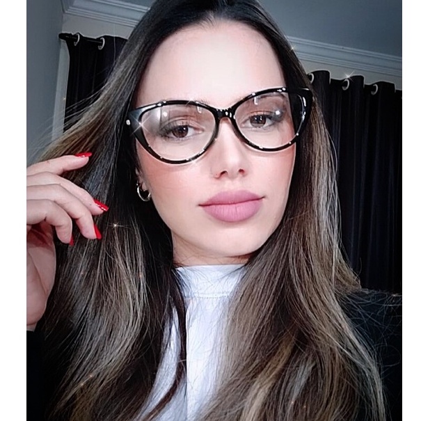 Demonstrate glass Mortal Armação de Óculos para Grau Feminino Masculino Olho de Gatinho Homens  Mulheres Moda Óculos | Shopee Brasil