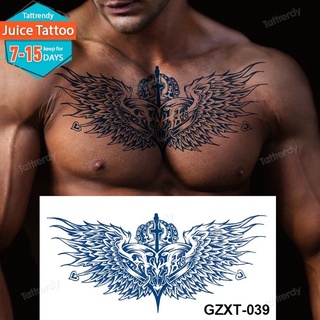 Suco Tinta Tatuagem Sexy Peito Esterno Pintura Corporal De Anjo Asa Grande Duração Tatuagens Temporárias Azul Masculina Feminina