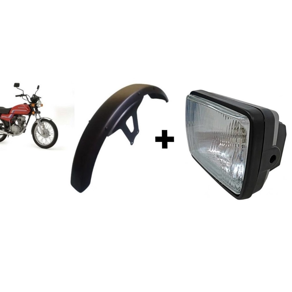 Farol Completo + Paralama Dianteiro Cg 83/84 Ml 83/86 Titan 99 Preto