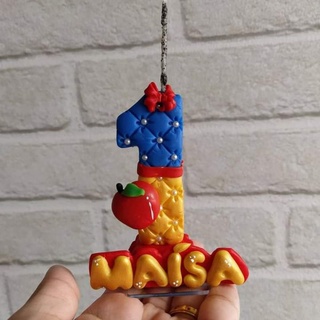 vela aniversário personalizada em biscuit tema branca de neve em Oferta na Shopee