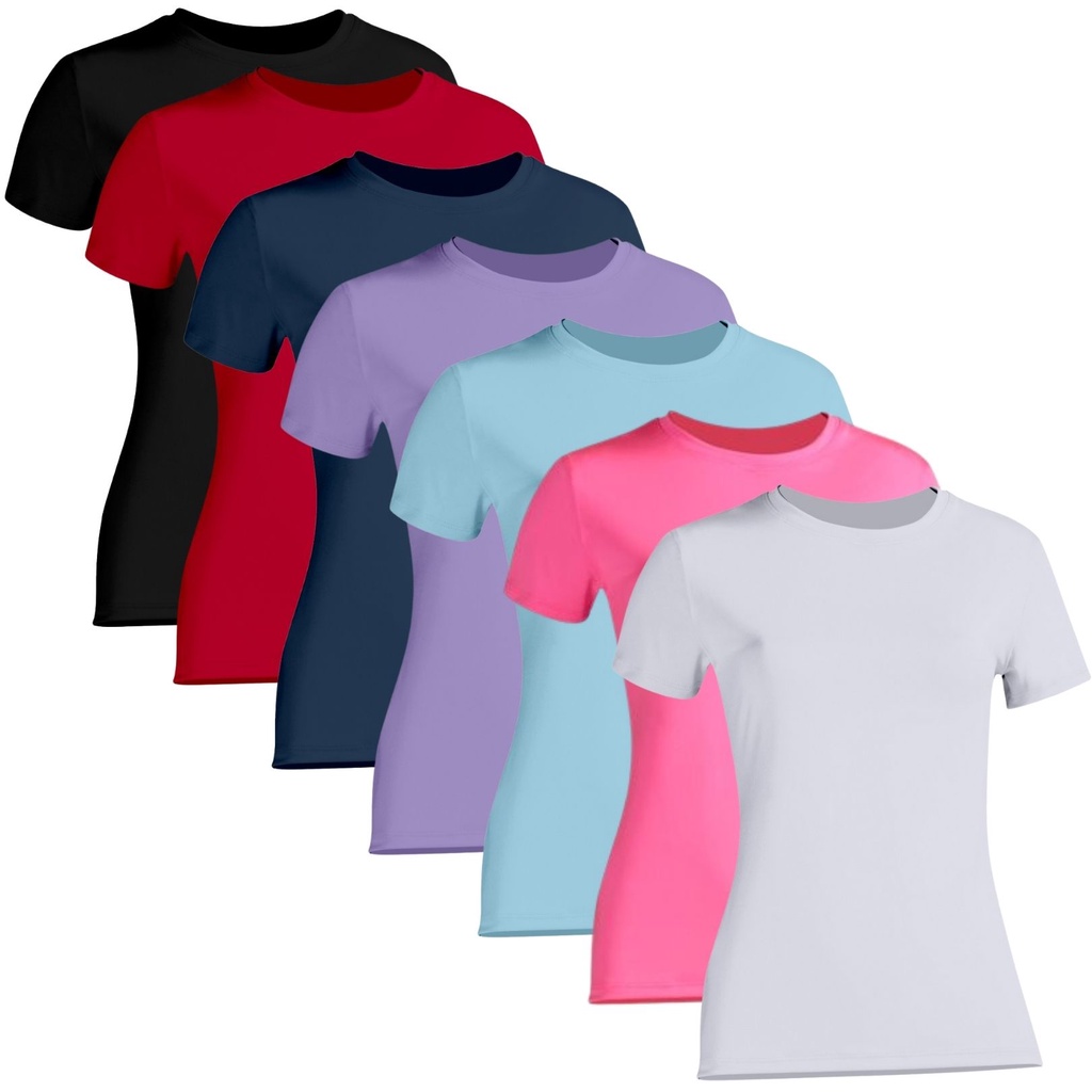 Camiseta Feminina Manga Curta Academia Proteção Solar Uv50+