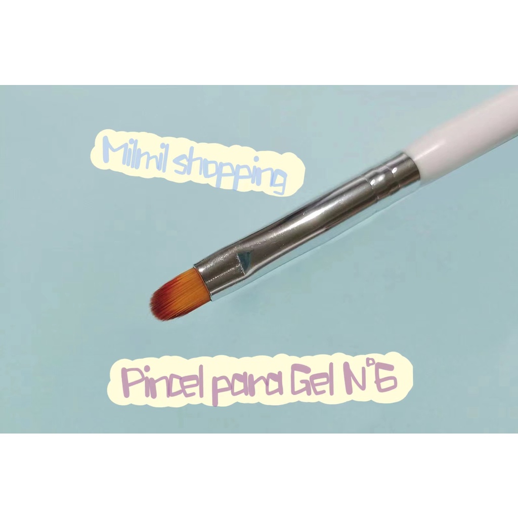 Pincel Para Gel N° 6 Unha Uv Led Acrigel Fibra Profissional Nails