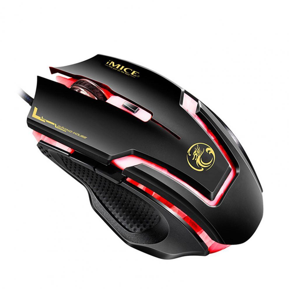 Mouse Gamer Com Led Usb RGB Luzes Com Fio Jogador Compatível Com PC E Notebook iMICE