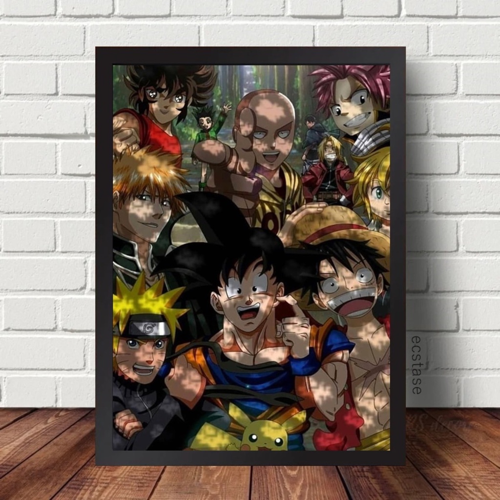 quadro Mosaico Goku e Naruto Full Hd - Escorrega o Preço