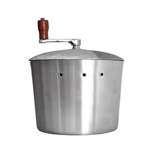 Pipoqueira Manual Em Alumínio com Tampa Alumínio Fundido 5 litros