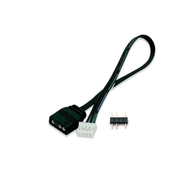 Cabo adaptador 4 pinos para 3 pinos 5v argb para fans fita de led