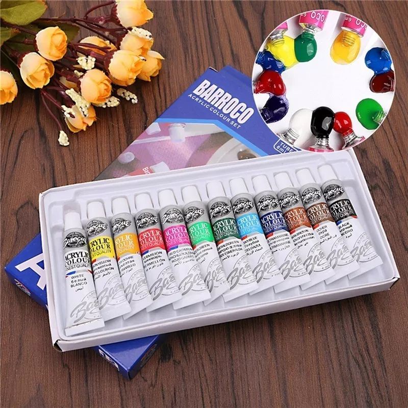 Tinta Acrílica 12 cores 6g/12g