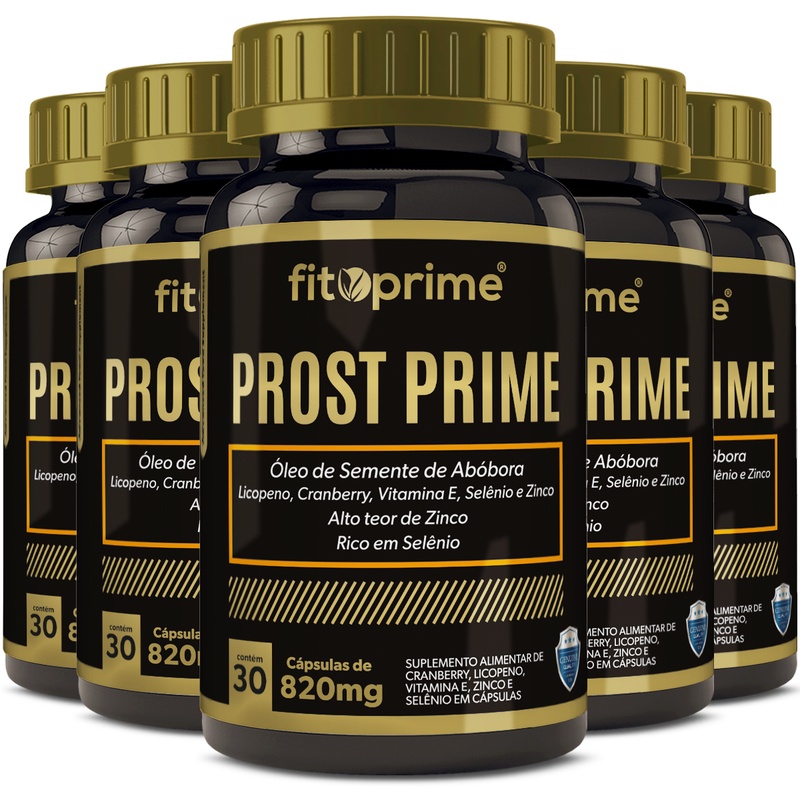 Kit 5 Prost Prime Óleo De Abóbora Para Próstata Licopeno Selênio