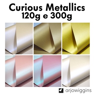 Papel Curious Metallics 120g ou 300g (9 Fls A4) Super Rose Gold Leaf Ice Virtual Pearl Nude