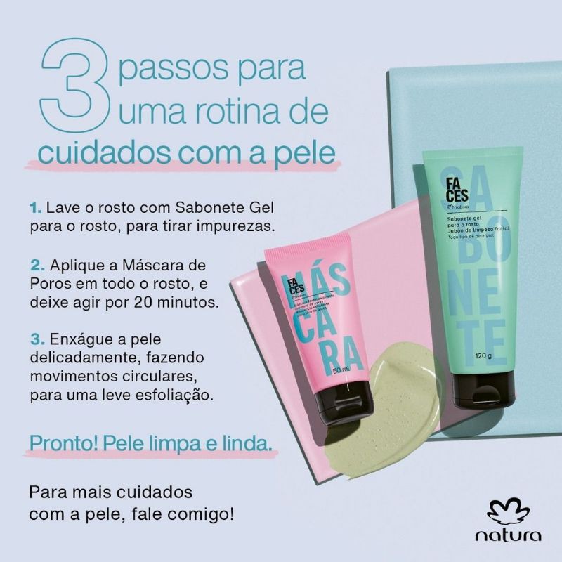 Máscara de Poros Faces Natura Brasil - 50ml | Shopee Brasil