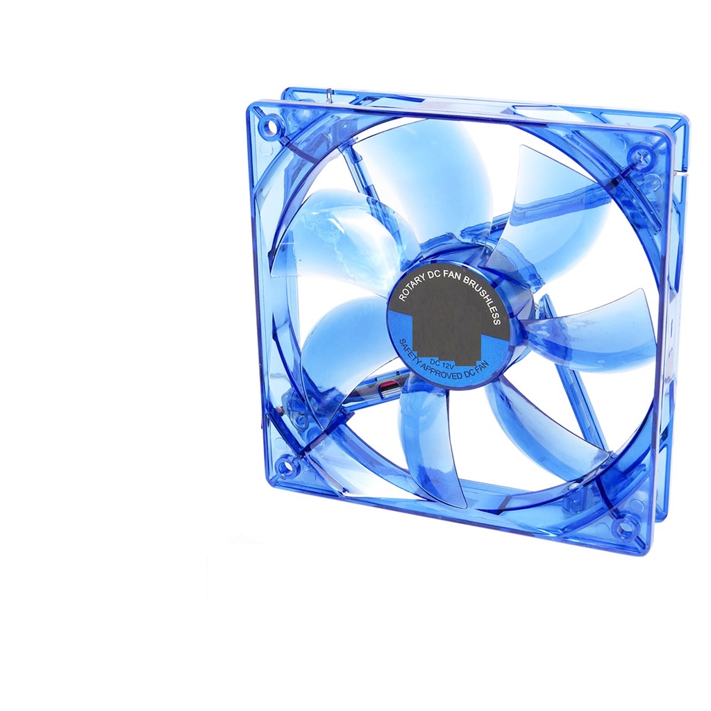 CASEFAN LED AZUL 4 LED LIGHTS FAN COOLER VENTUINHA VENTILADOR ACRILICO CRISTAL 120MM 120X120X25MM 12CM 12V 1500 RPM