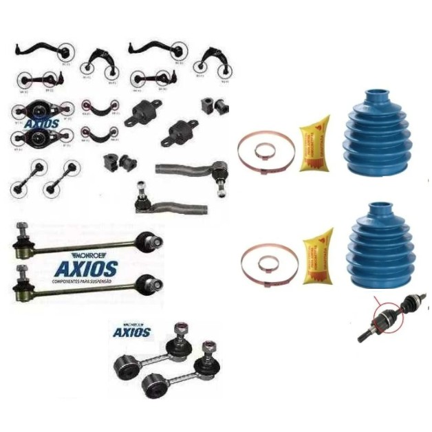 Kit 28 Buchas Suspensão Ford Fusion 2007 Até 2009 + Coifa Lado Cambio - 1ª Linha