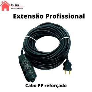 Extensão Elétrica 5 Metros 10/20A Cabo PP 2x1.5mm Reforçada profissional